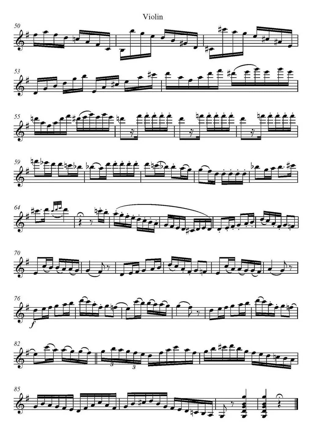 帕格尼尼六首《小提琴和吉他二重奏》 (M.S.110)（小提琴分谱）