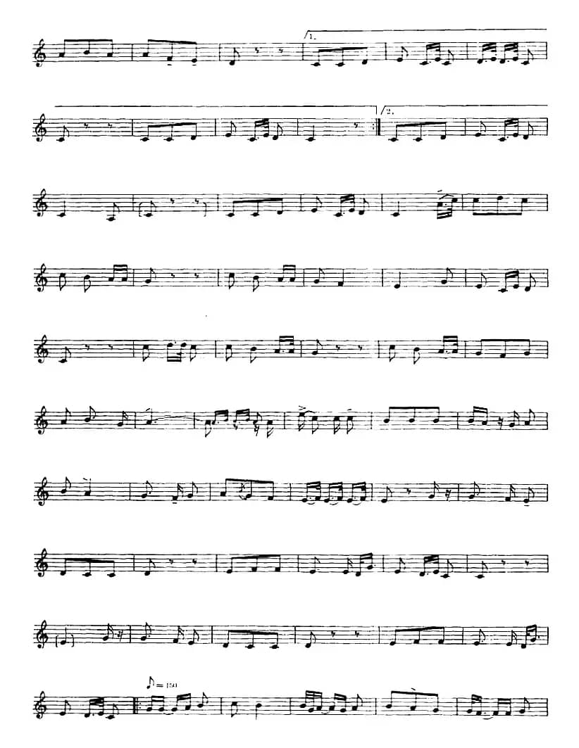 十二木卡姆：Ⅶ 埃介姆木卡姆 337——347（主旋律谱）