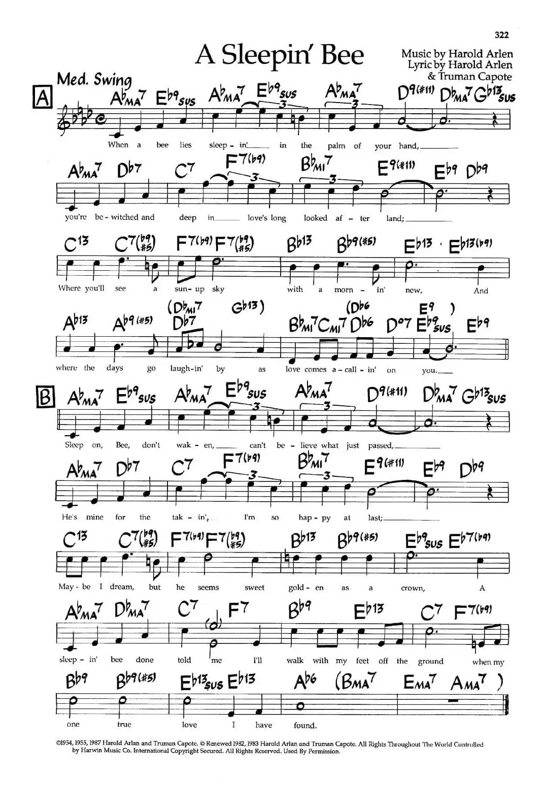 A Sleepin'Bee（爵士钢琴曲）