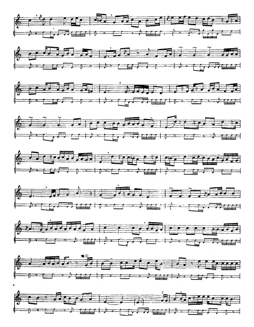 十二木卡姆：Ⅶ 埃介姆木卡姆 337——347（主旋律谱）