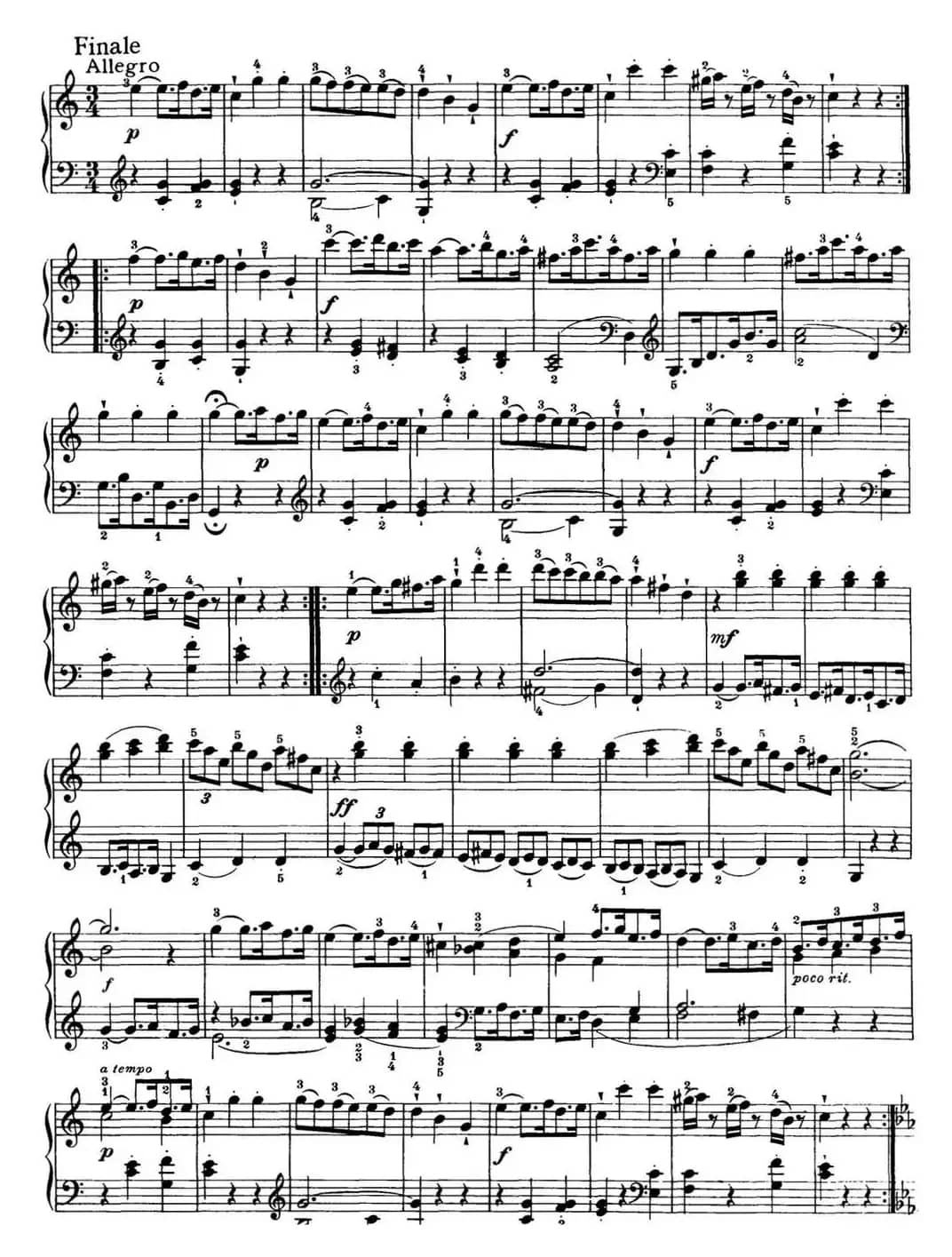 海顿 钢琴奏鸣曲 Hob XVI 35 in C major