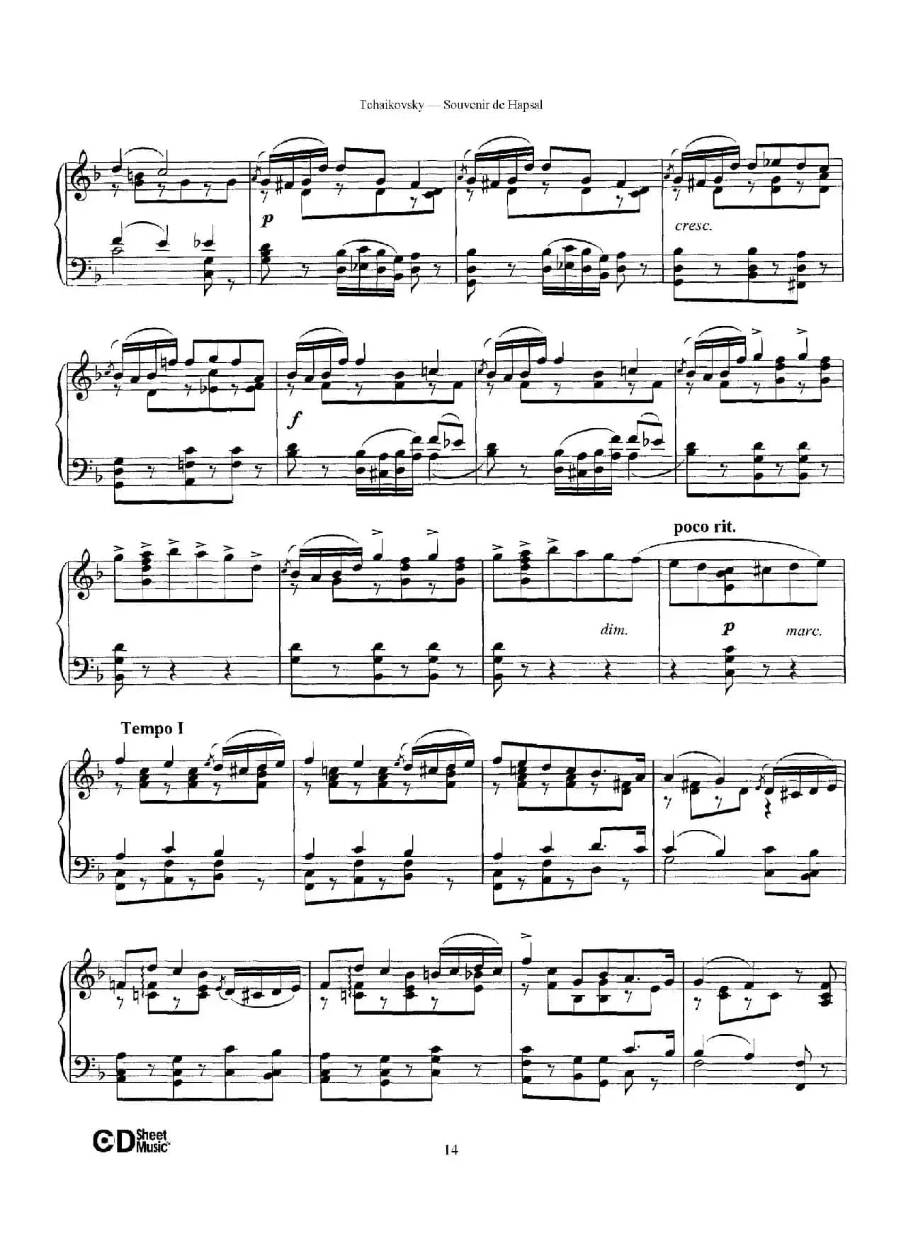 Souvenir de Hapsal Op.2（哈普萨的回忆·3）