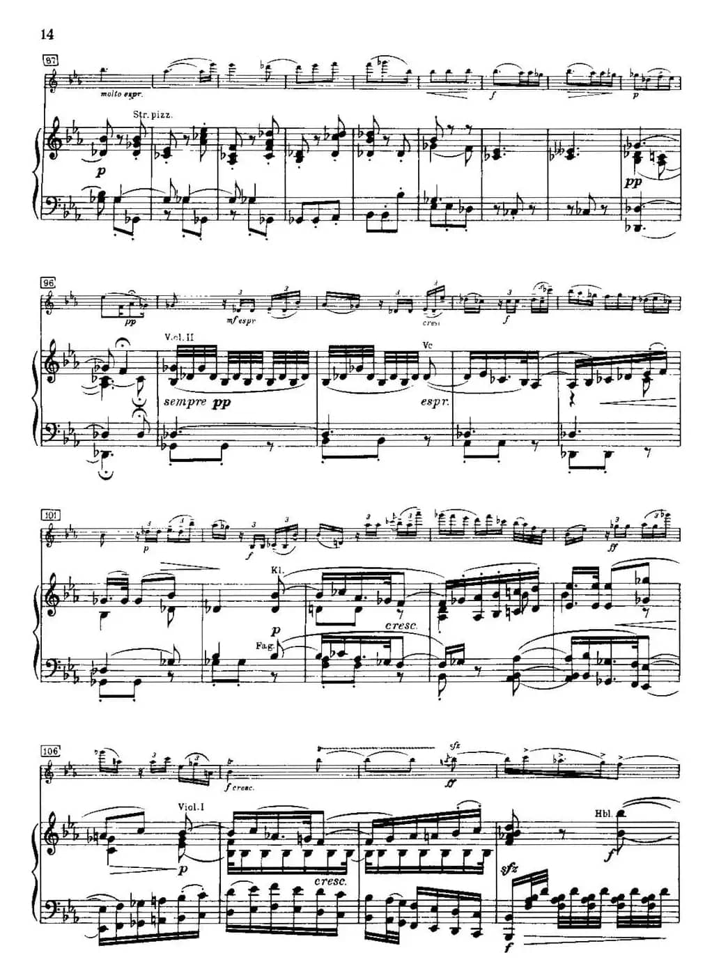 g小调小提琴协奏曲Op.26（II、Adagio、小提琴+钢琴伴奏）