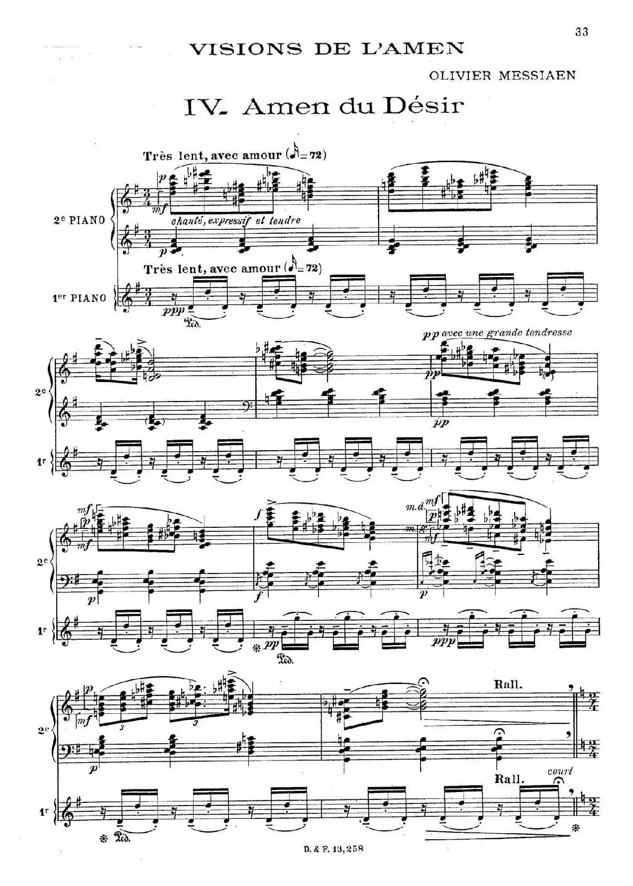 Visions de l'Amen（阿门的幻想·双钢琴·Ⅳ）