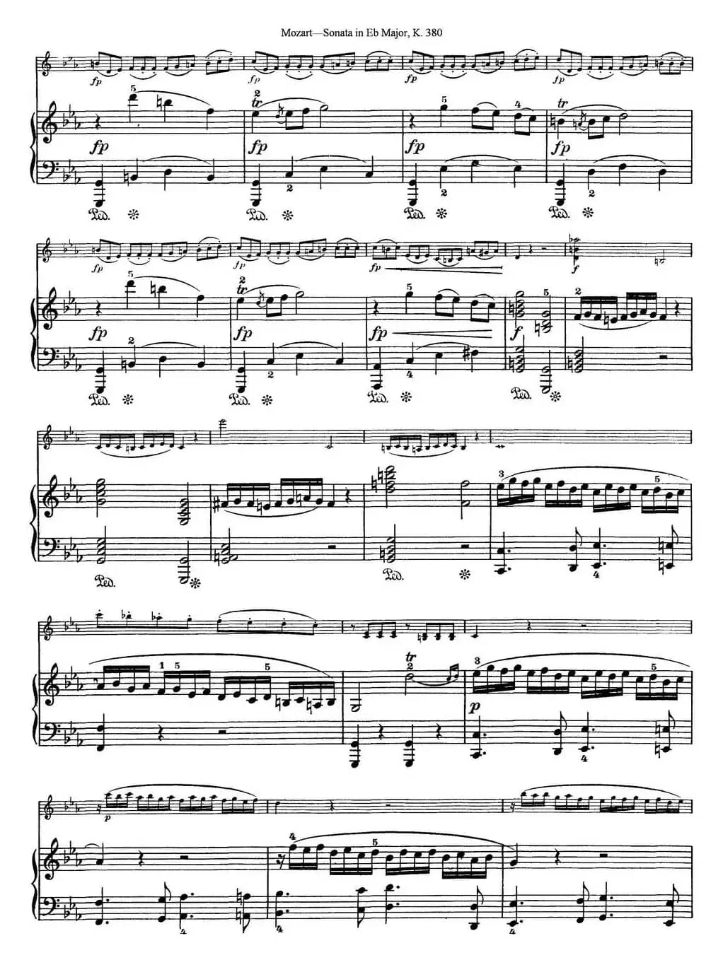 Violin Sonata in Eb Major K.380（小提琴+钢琴伴奏）