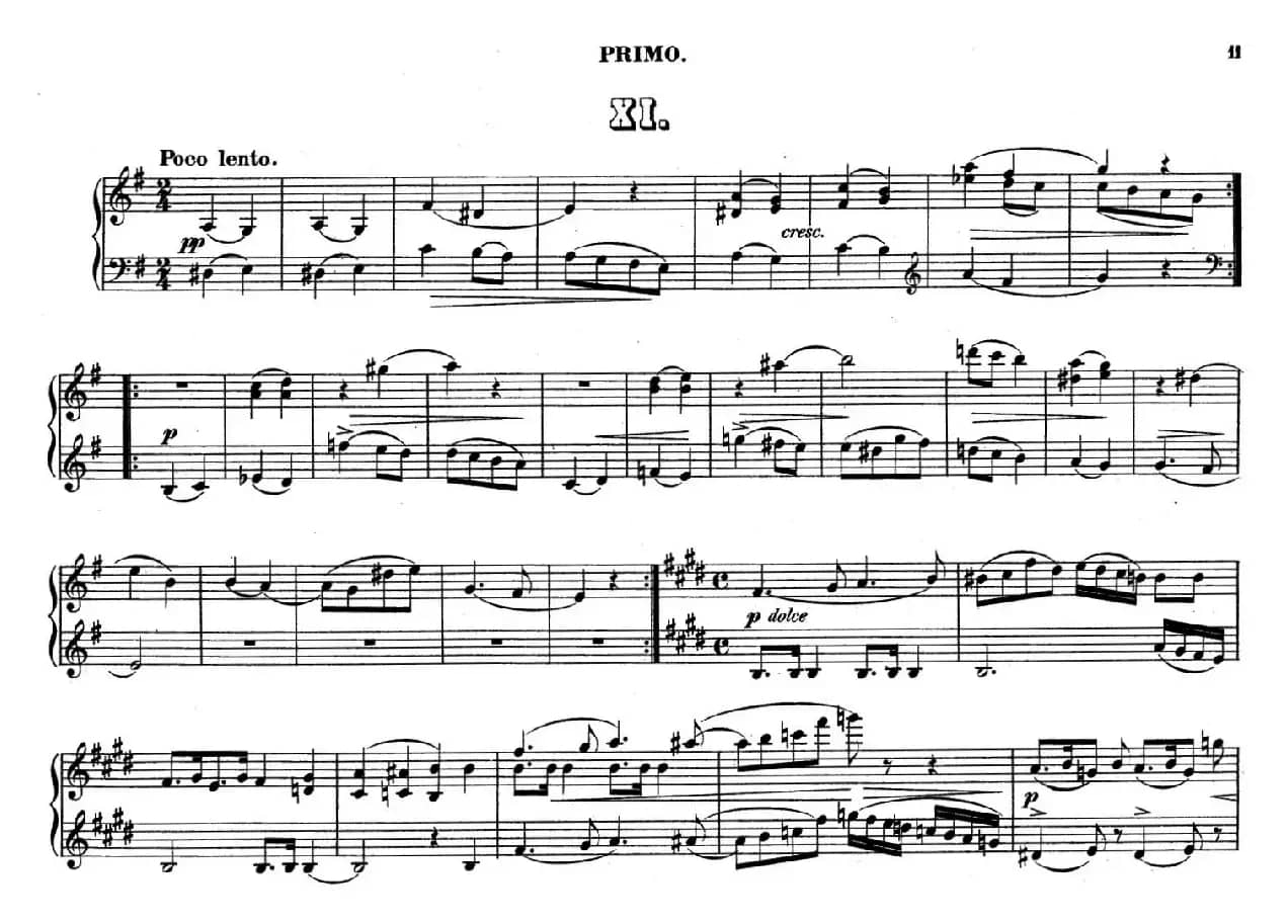 Zwolf Original-Compositionen fur Pianoforte zu 4 Handen Op.57（12首四手联弹小品·11）