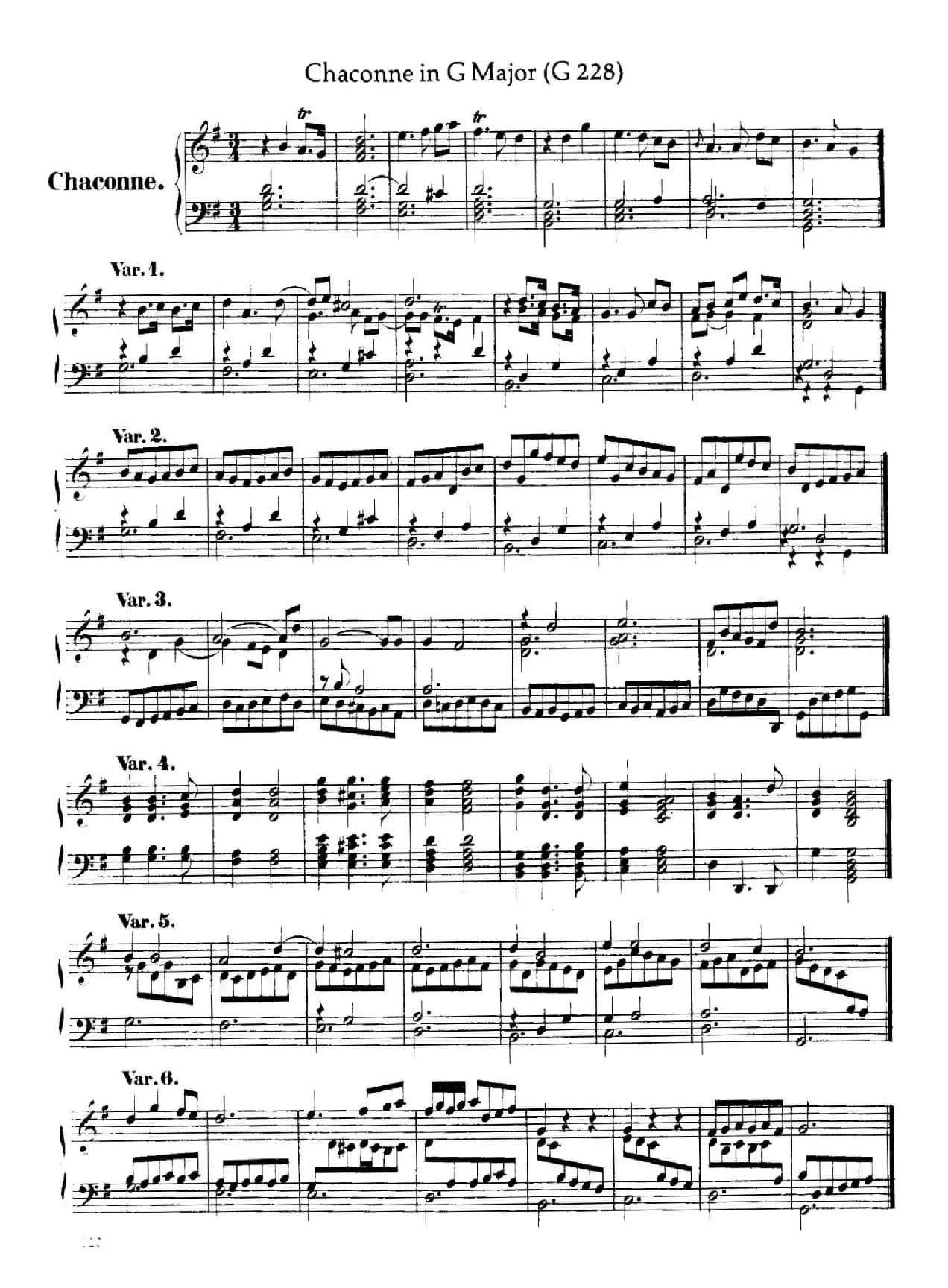 Chaconne in G major G.228（G大调恰空）