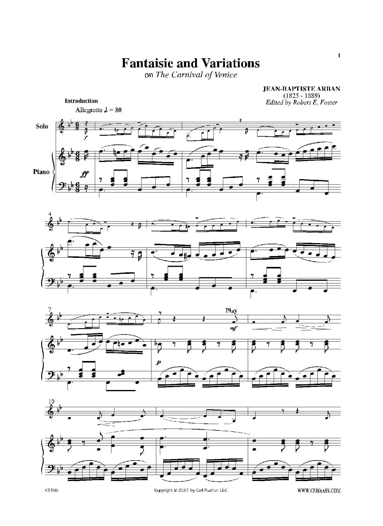 威尼斯狂欢节变奏（圆号+钢琴）