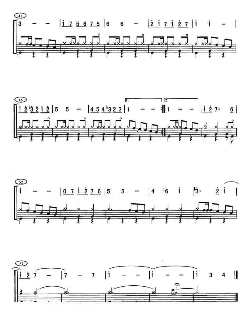 重归苏莲托（架子鼓、主旋律+鼓谱）