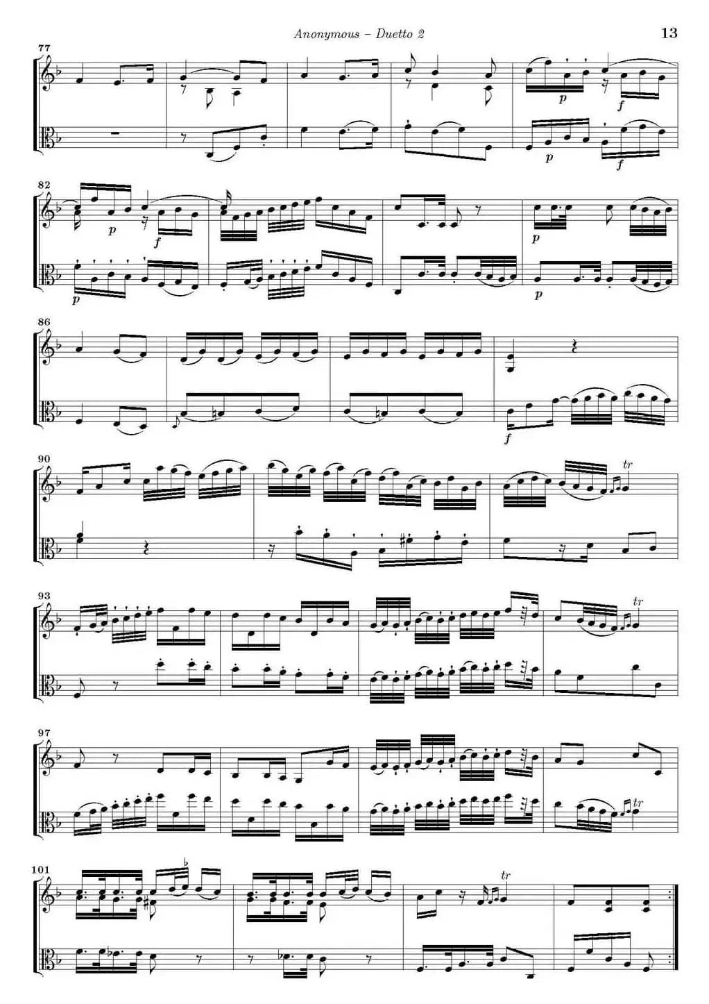 Duetto 2（小提琴+中提琴）