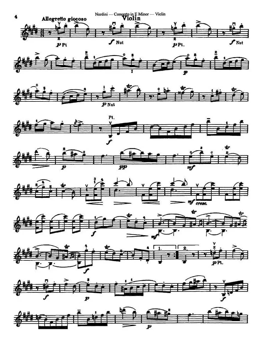 Concerto in E Minor（纳尔蒂尼作曲版）