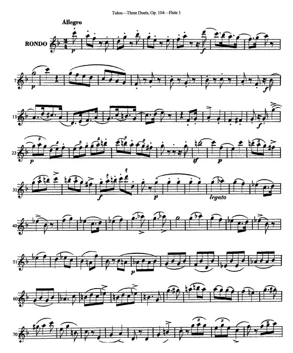 图露三首长笛简易重奏曲Op.104（Flute 1）（NO.3）