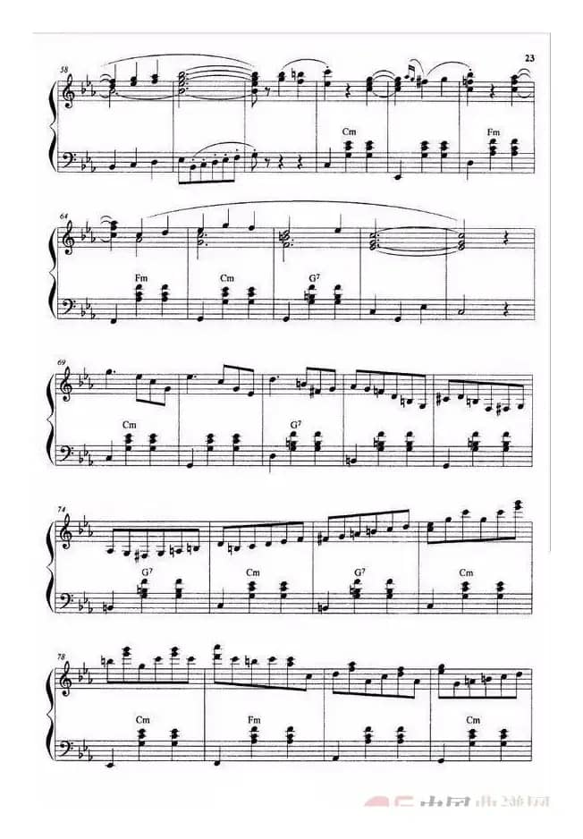 在满洲里的山岗上（手风琴五线谱）