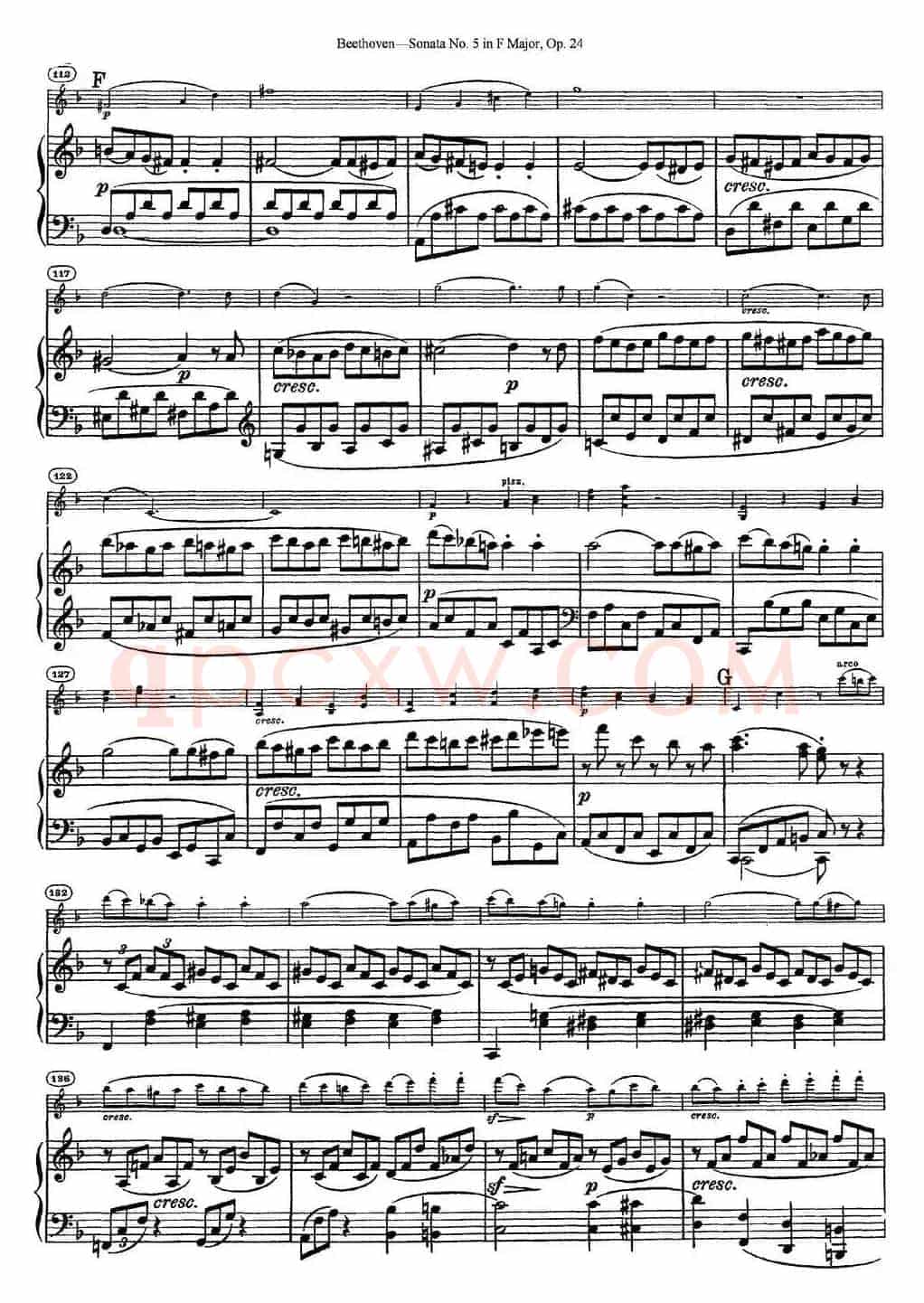 Violin Sonata No.5 in F Major Op.24（小提琴+钢琴伴奏）
