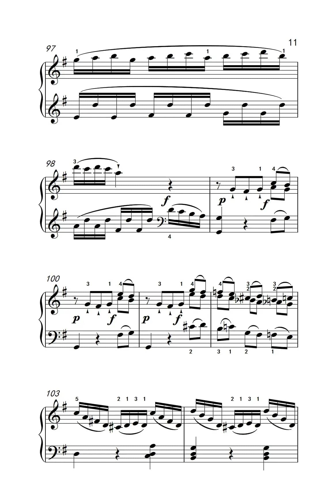 第六级 2.G大调奏鸣曲 莫扎特（中央音乐学院 钢琴（业余）考级教程 4-6级）