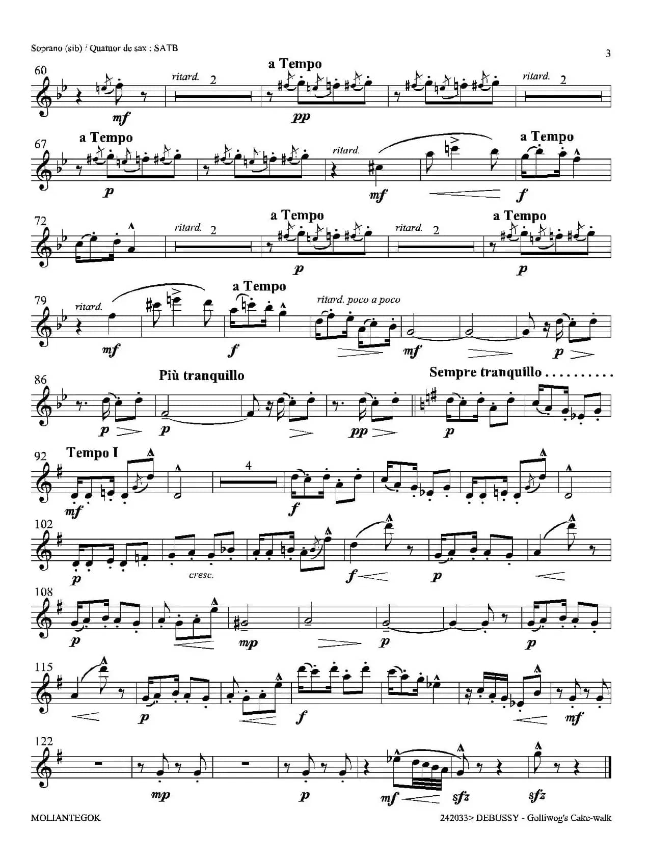 木偶步态舞（四重奏高音萨克斯分谱）