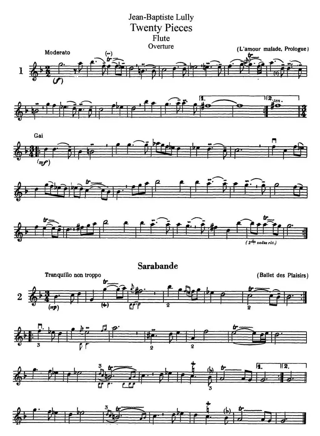 卢黎20首长笛附带钢琴伴奏曲