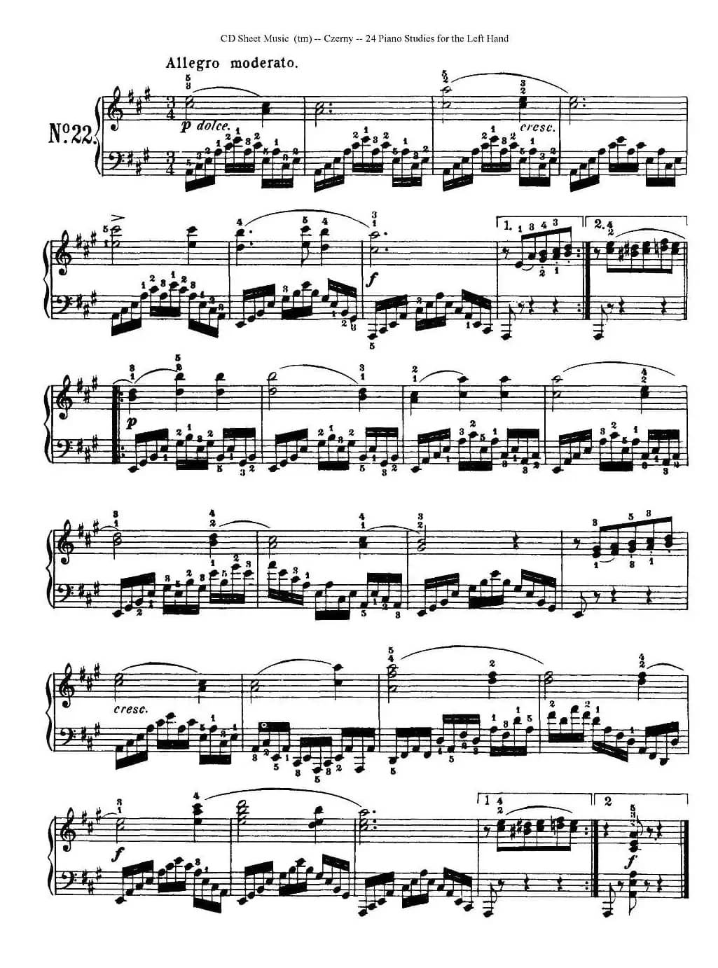 Czerny - 24 Piano Studie（17—24）（车尔尼 - 24首钢琴练习曲）