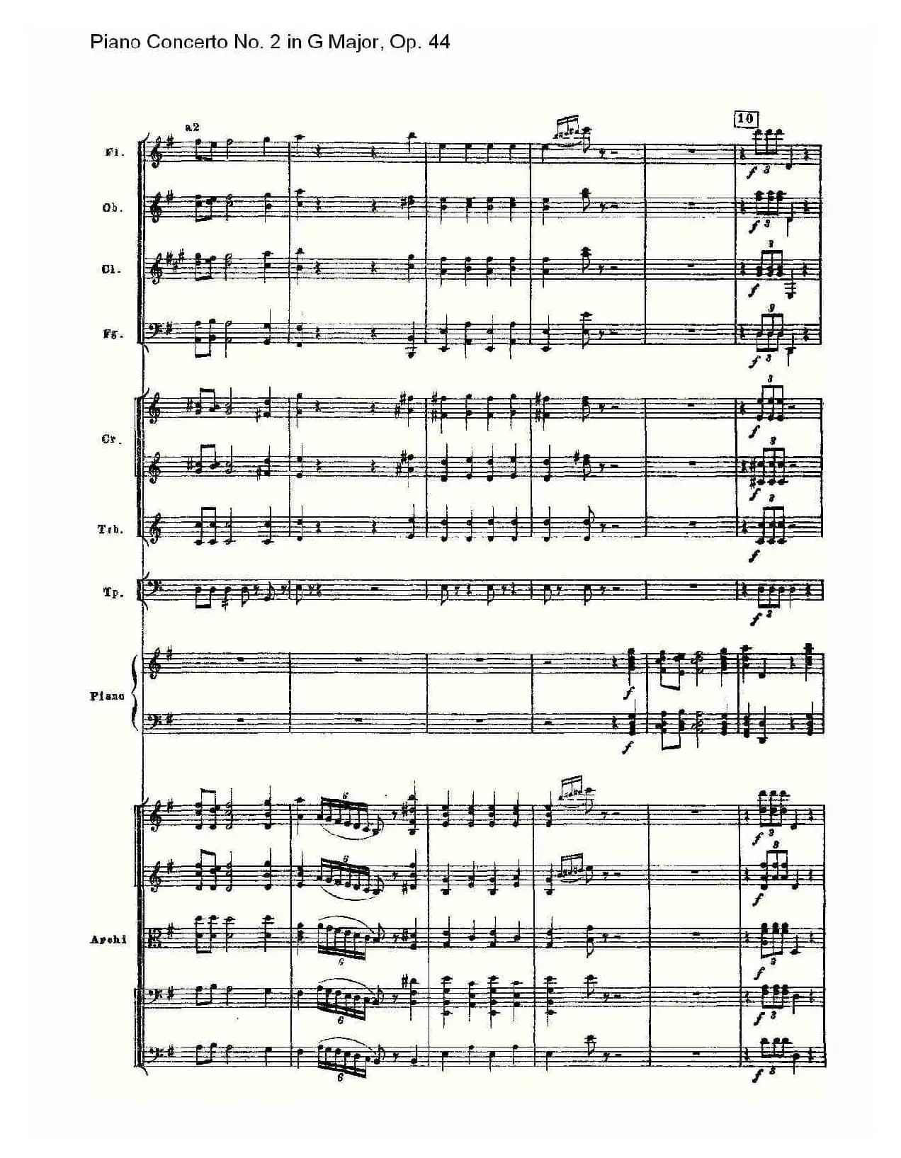 G大调第二钢琴协奏曲, Op.44第一乐章（一）