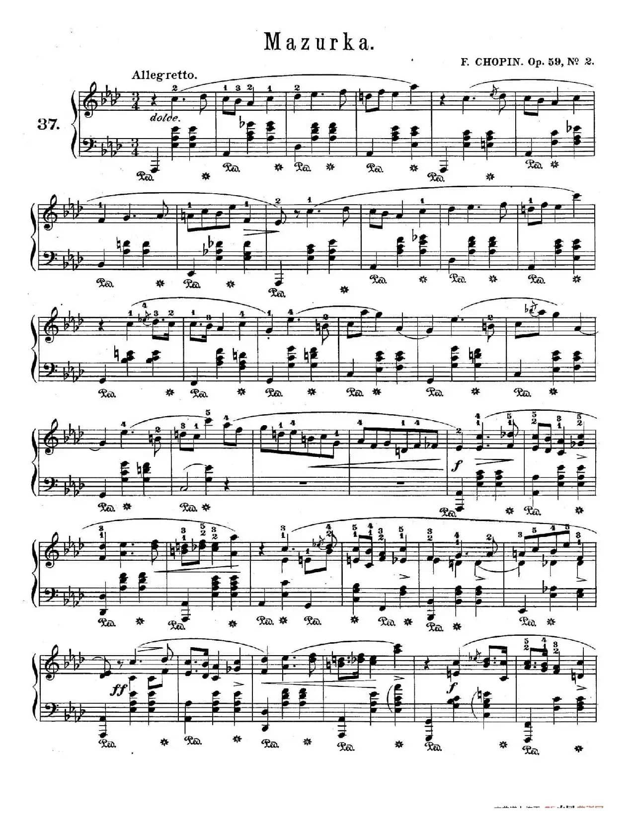 Trois Mazurkas Op.59 (3首玛祖卡舞曲·2)