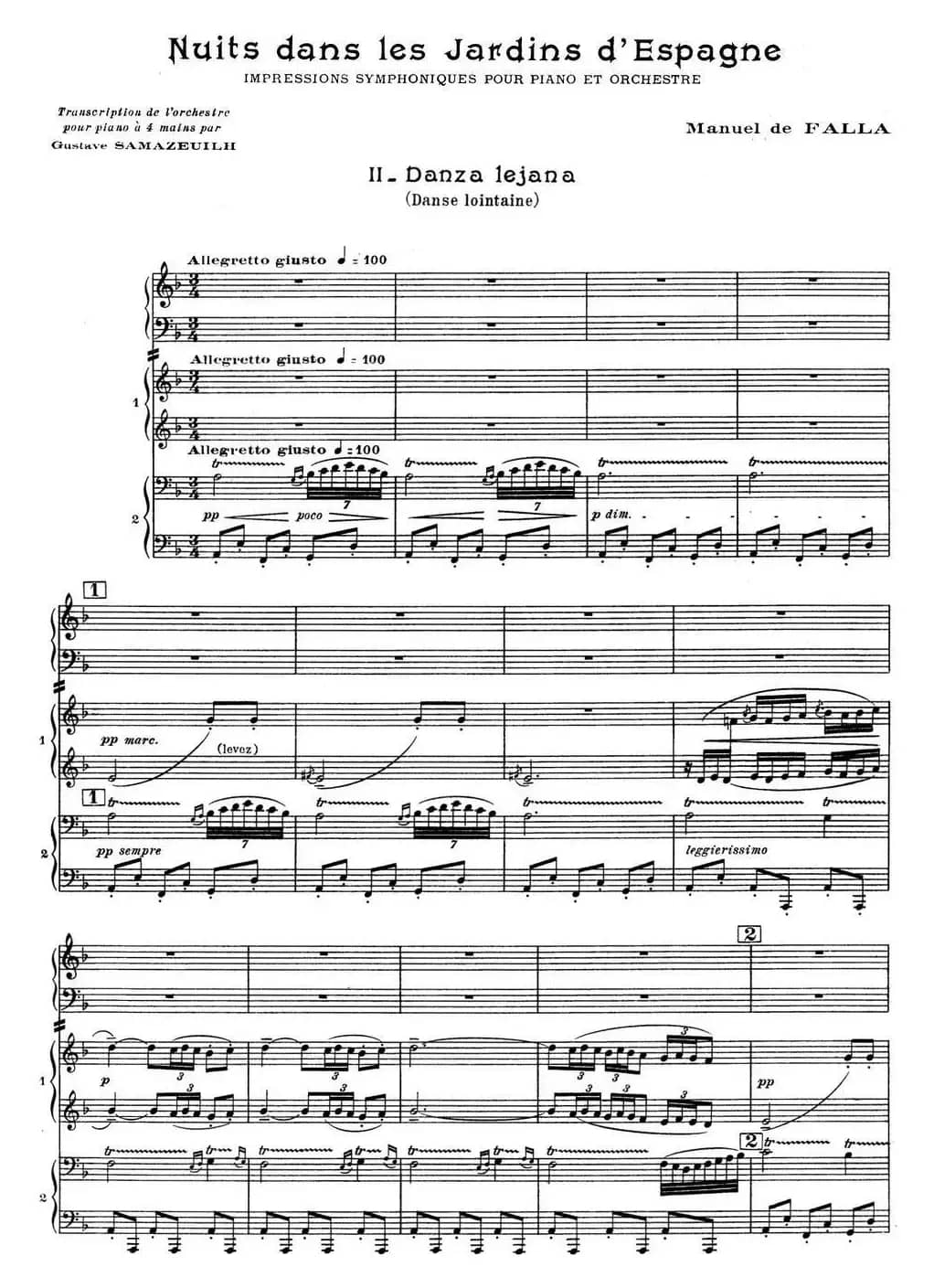 Nights in the Gardens of Spain 西班牙花园之夜 双钢琴版(Ⅱ-Danza lejana)