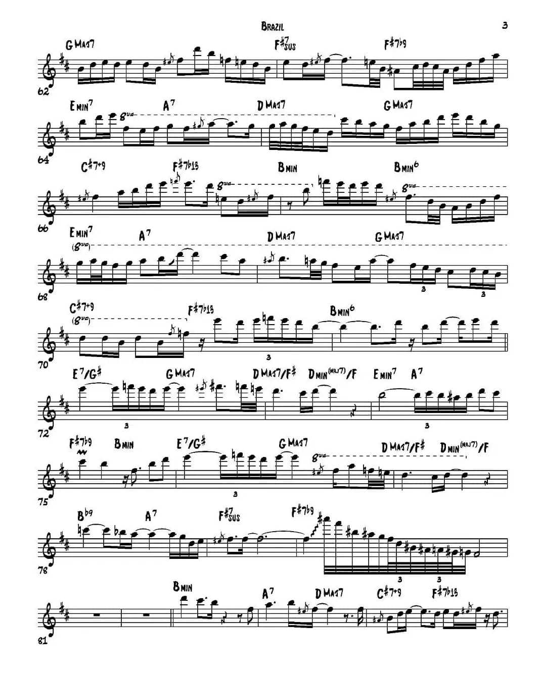 Brazil（中音萨克斯）