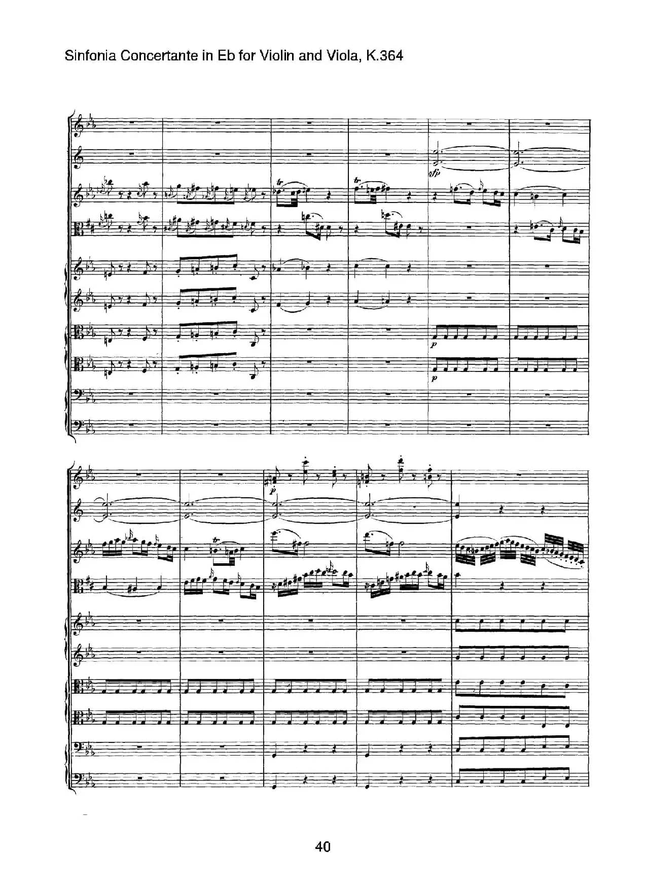 降E大调交响协奏曲（《Sinfonia Concertante in Eb》for Violin and Viola K.364）