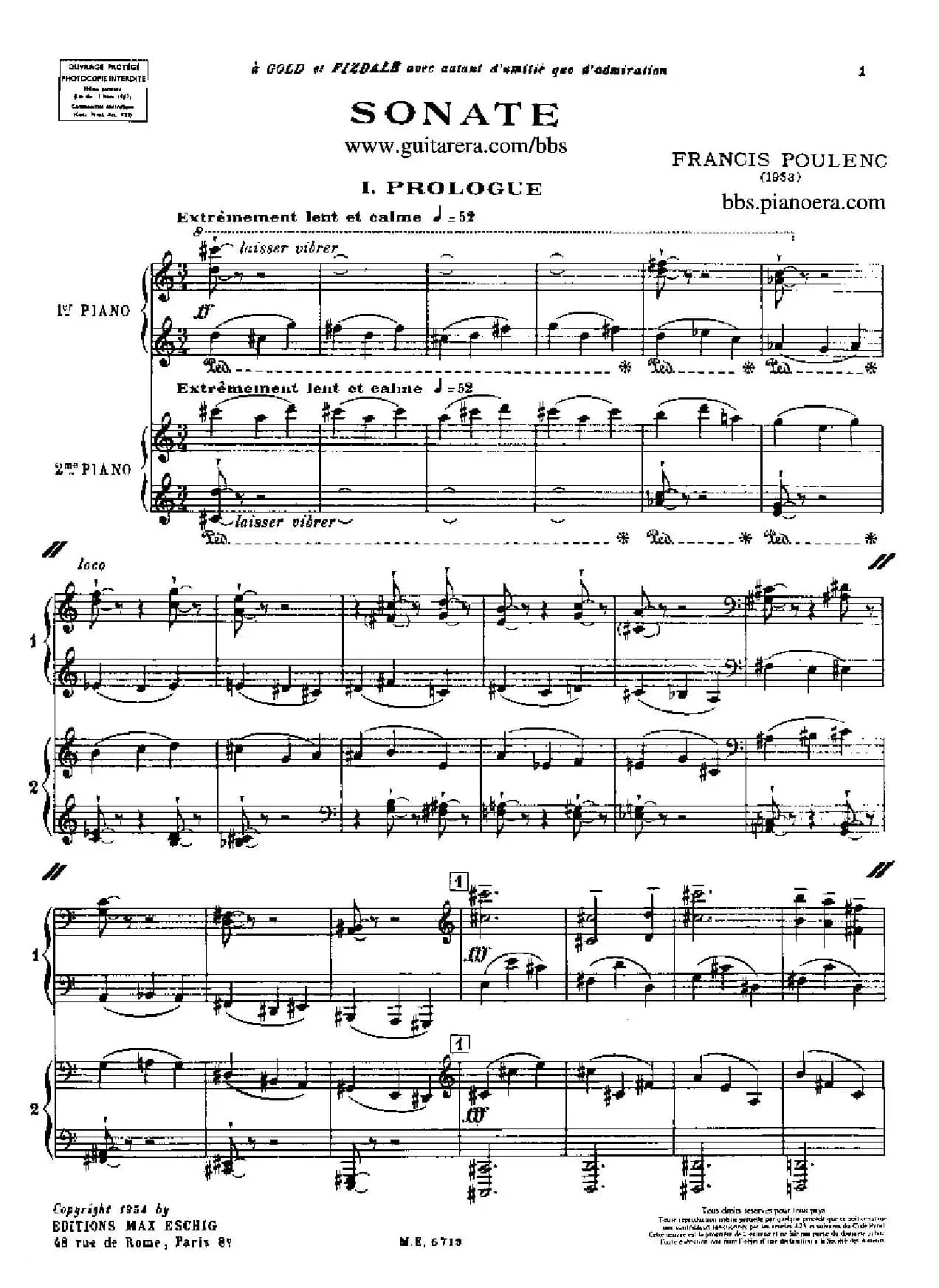 Sonata for Two Pianos（双钢琴奏鸣曲）