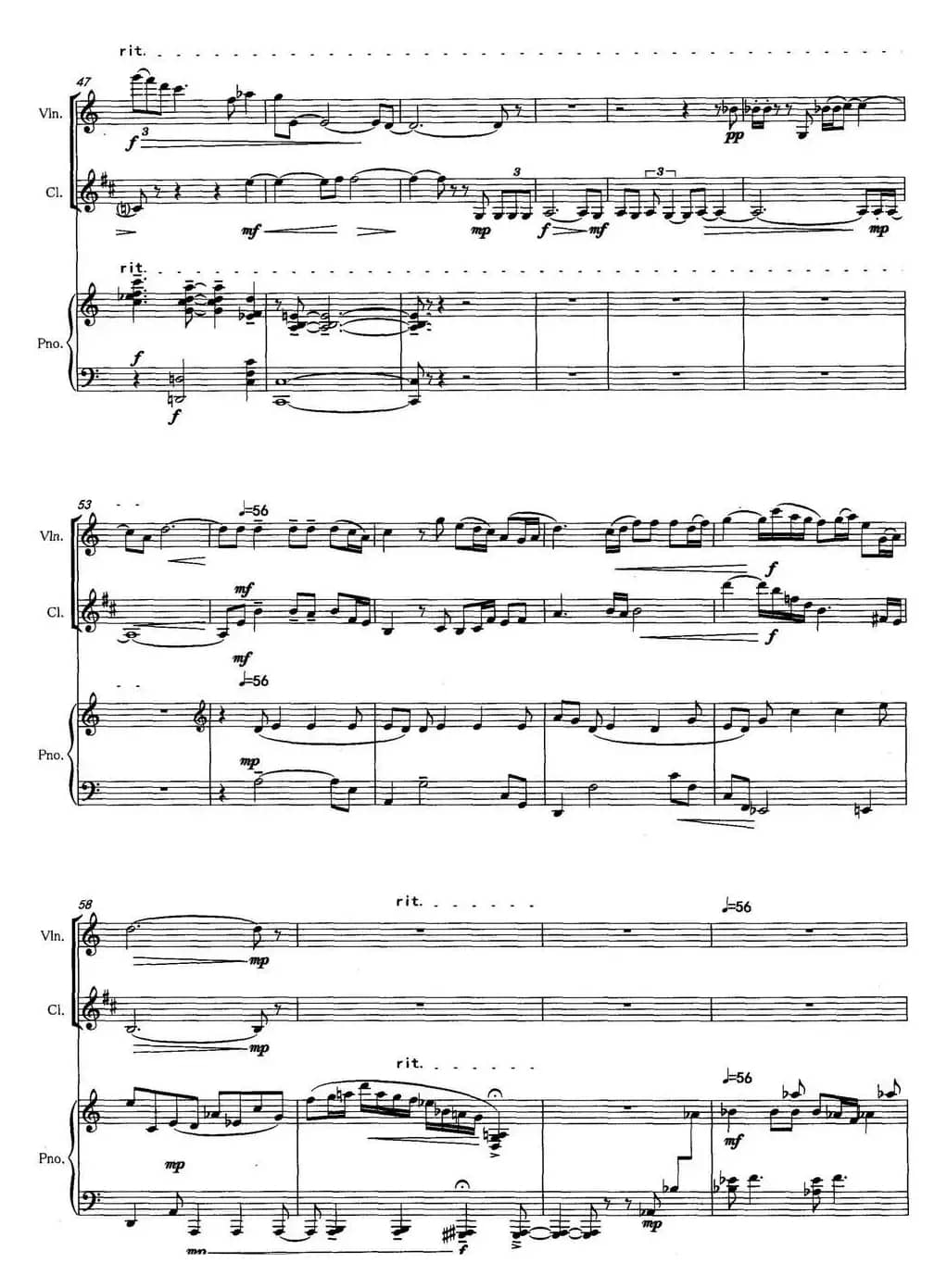 春醒（为小提琴，单簧管和钢琴而作）