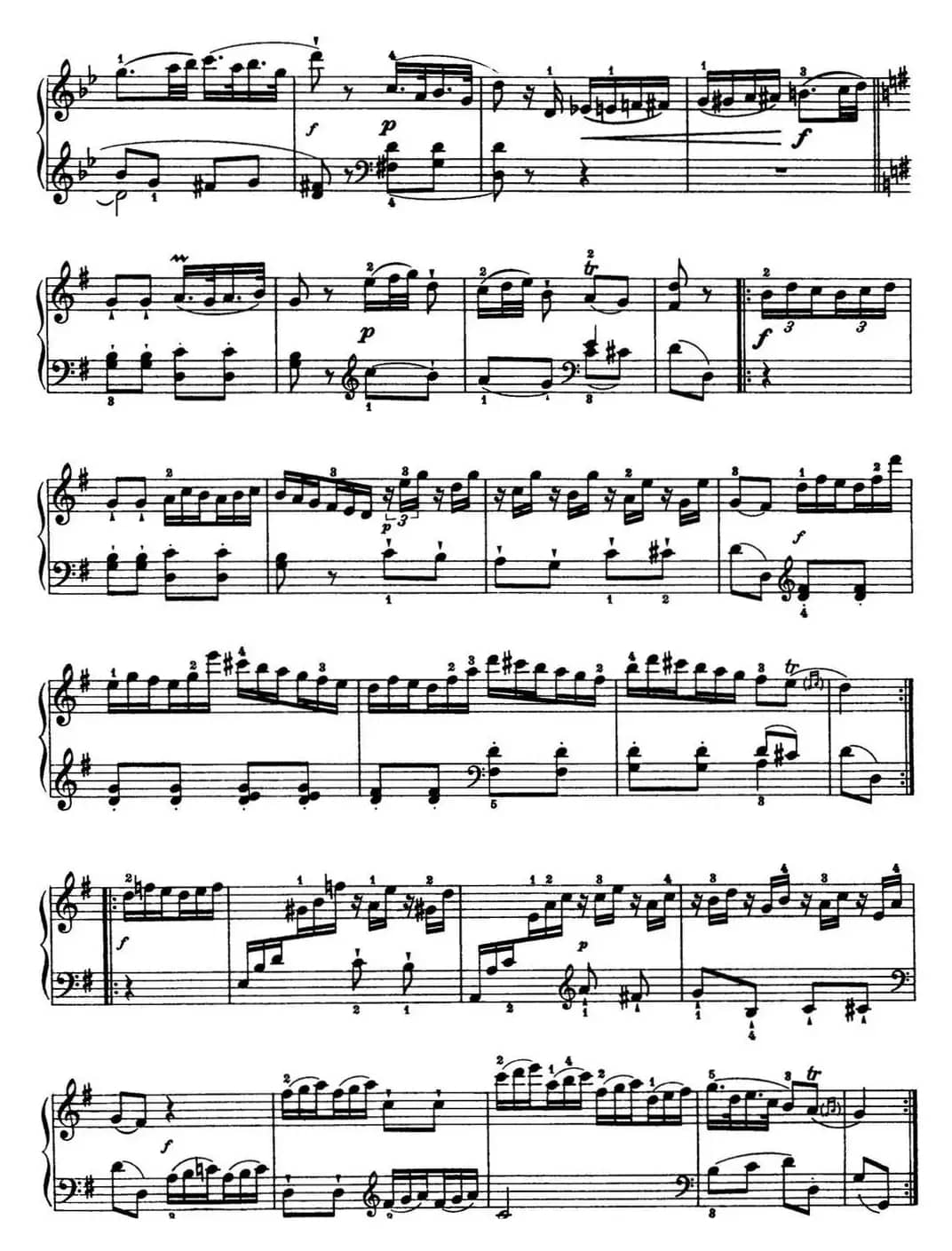 海顿 钢琴奏鸣曲 Hob XVI 39 in G major