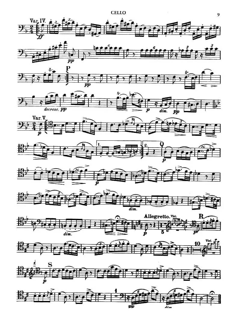 TROUT QUINTET（鳟鱼五重奏）（第一大提琴分谱）