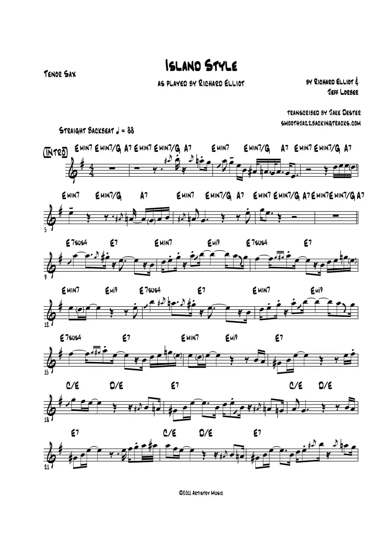 Island Stlye（次中音萨克斯）