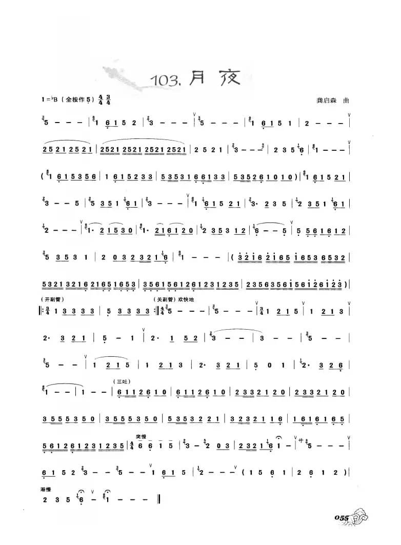 葫芦丝曲精选：月夜