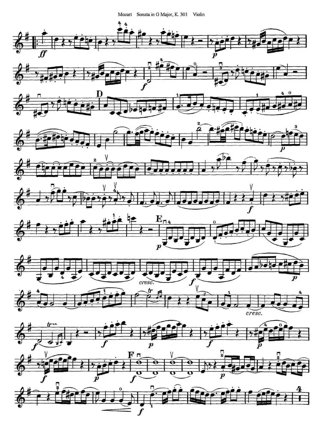 Violin Sonata in G Major K.301