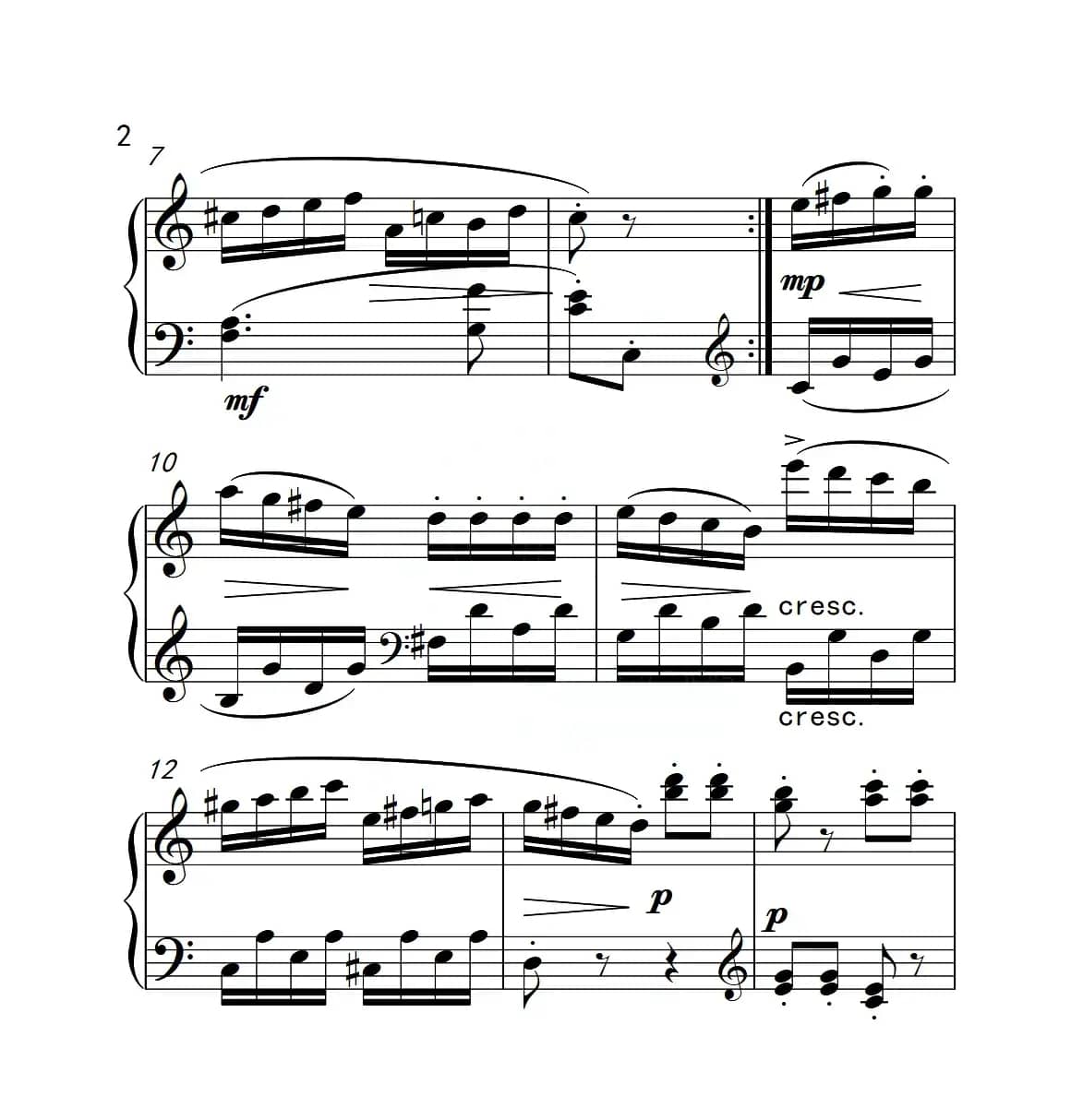 第六级B组 C大调奏鸣曲（中国音乐学院钢琴考级作品1~6级）