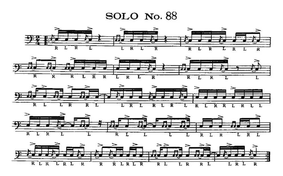 美国军鼓 SOLO No.86-90（爵士鼓谱）