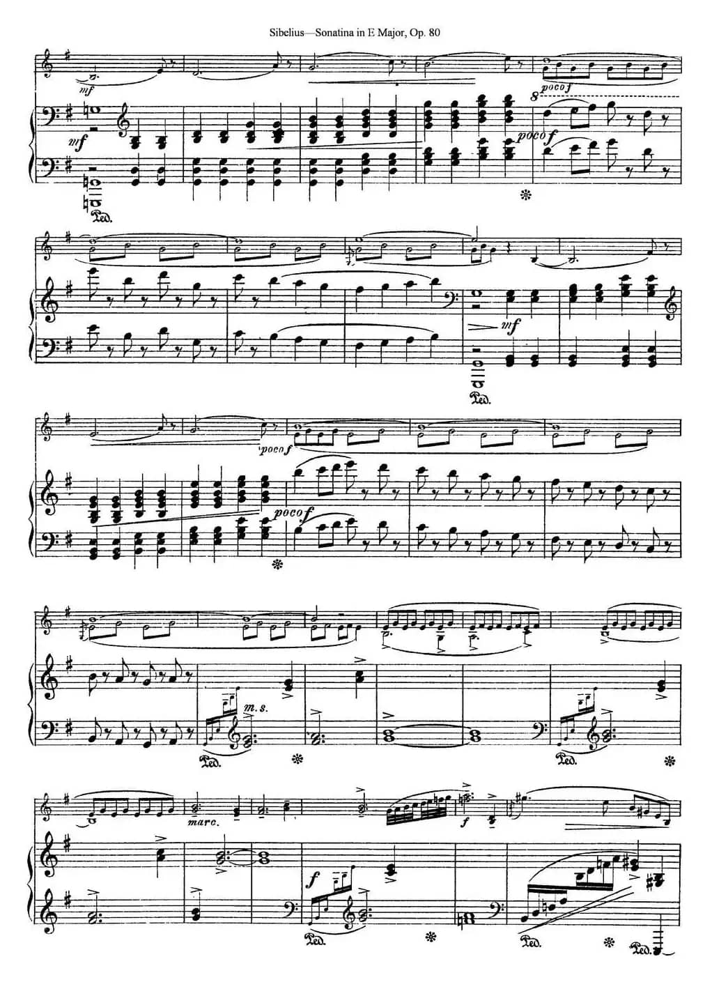 Violin Sonatina in E Major Op.80（小提琴+钢琴伴奏）