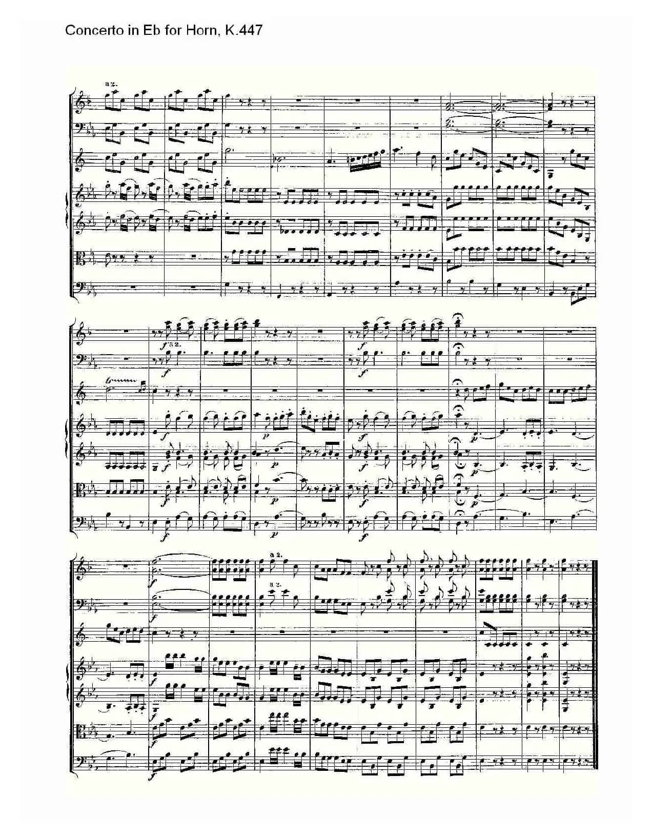 Concerto in Eb for Horn, K.447（Eb调法国号协奏曲, K.447）