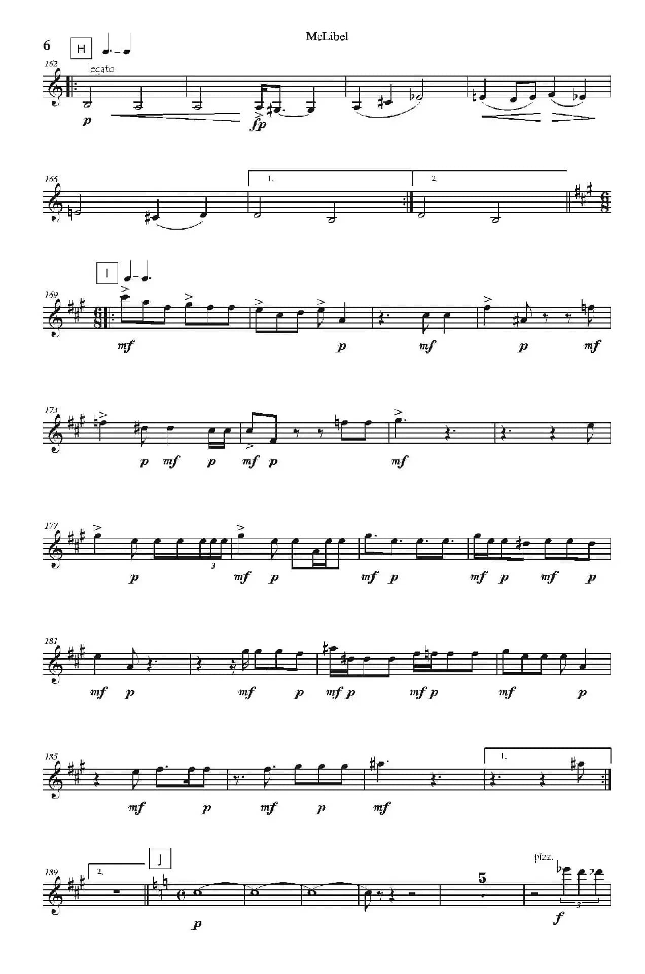Mclibel（五重奏小提琴分谱）