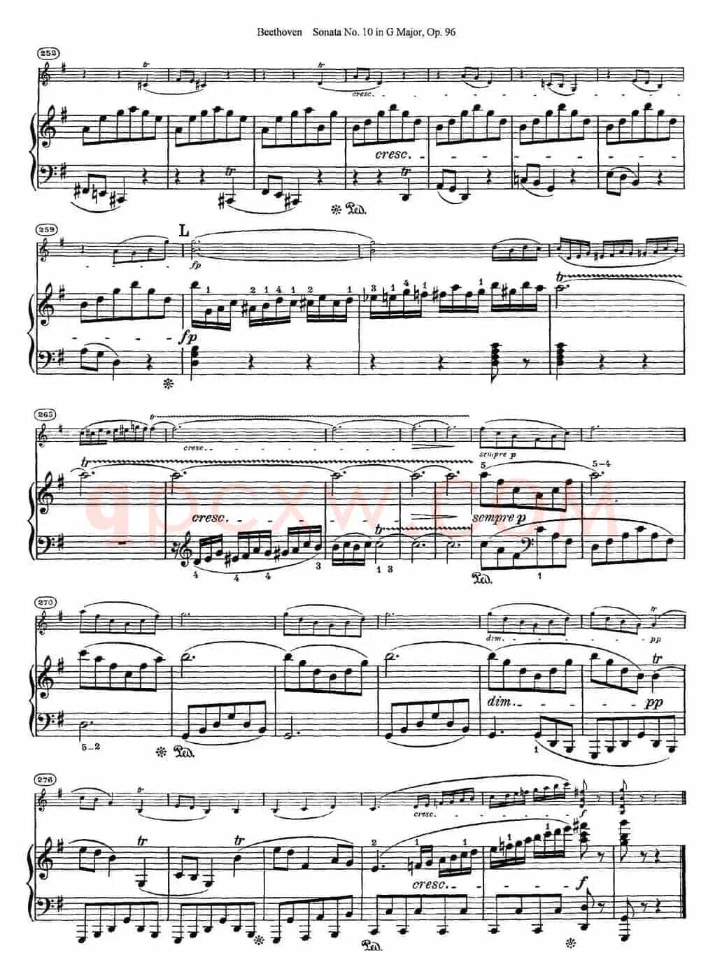Violin Sonata No.10 in G Major Op.96（小提琴+钢琴伴奏）