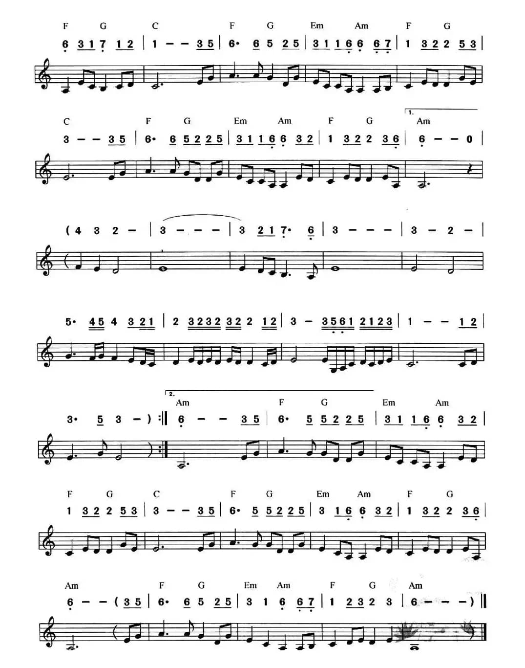 星月神话（线简谱混排版）