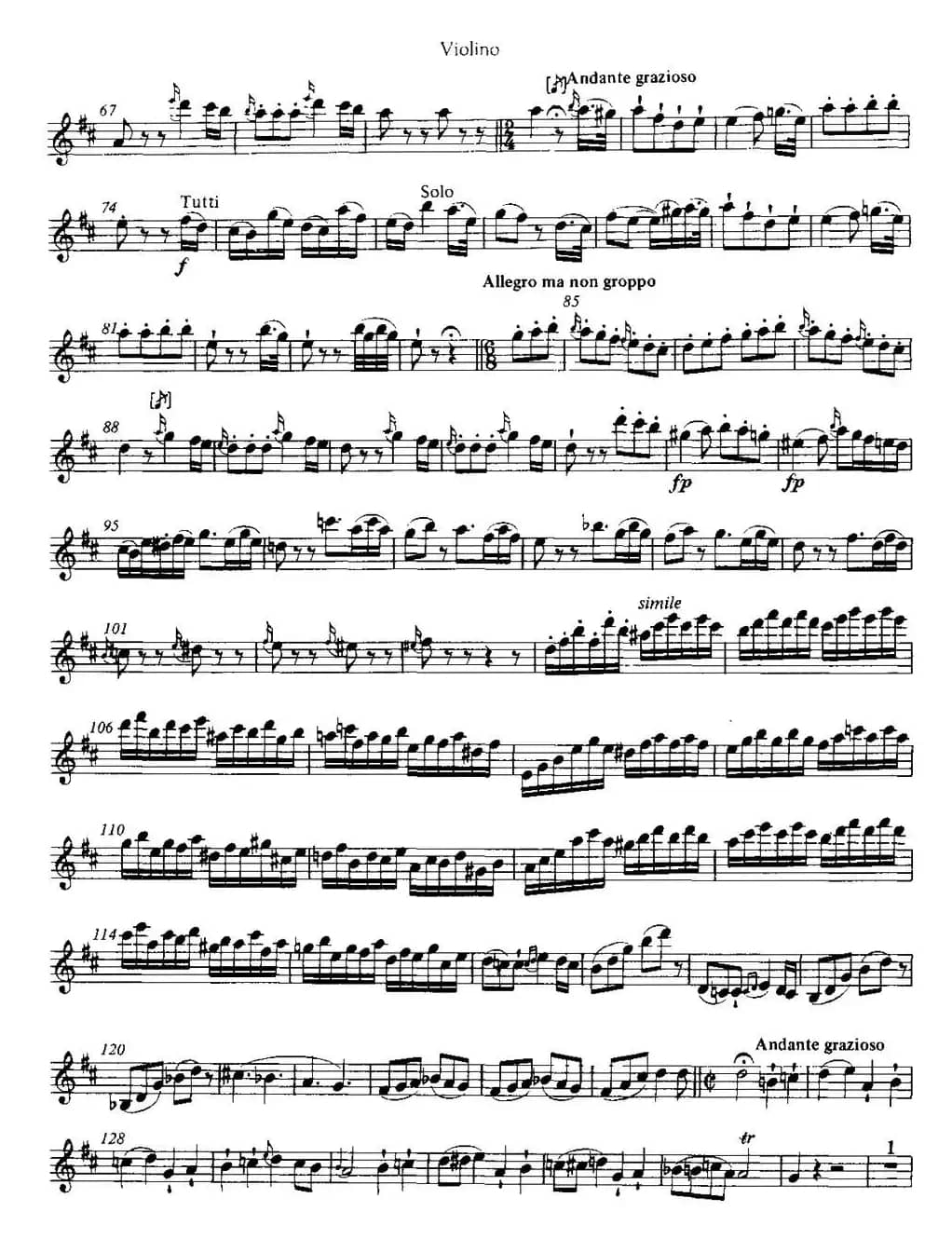 D大调第四小提琴协奏曲 KV218