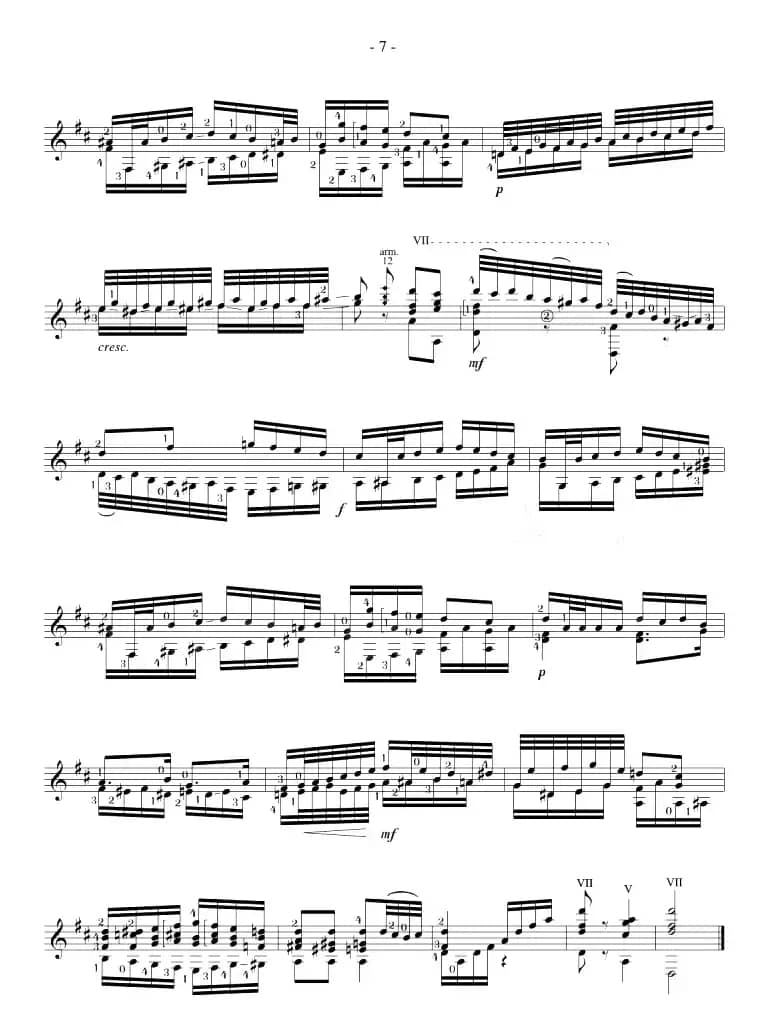 Napoleon Coste《25 Studies,Op.38》（STUDY 19）
