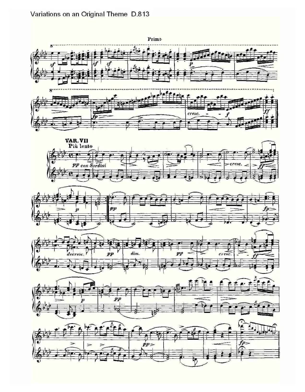 Variations on an Original Theme D.813（原生态主题变鸣曲 D.）