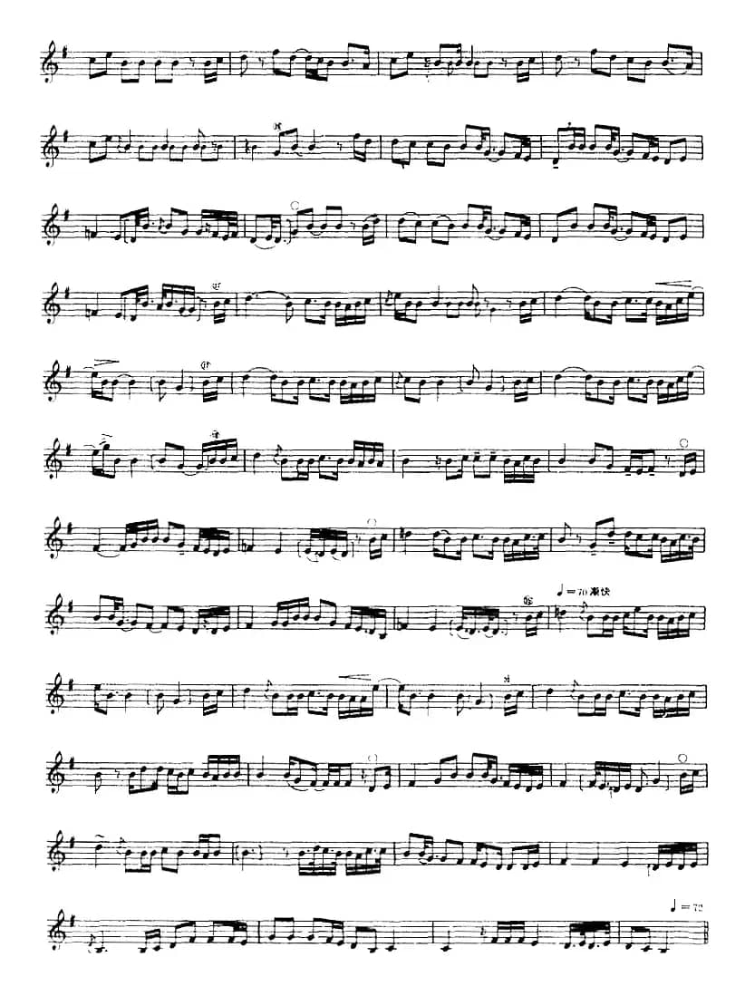 十二木卡姆：Ⅳ 恰尔尕木卡姆 195——205（主旋律谱）