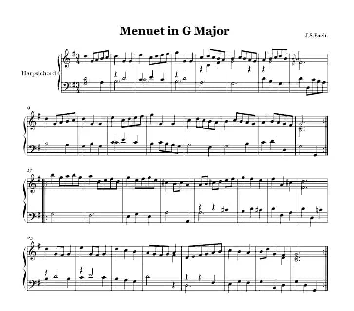 Menuet in G Major（G大调小步舞曲）