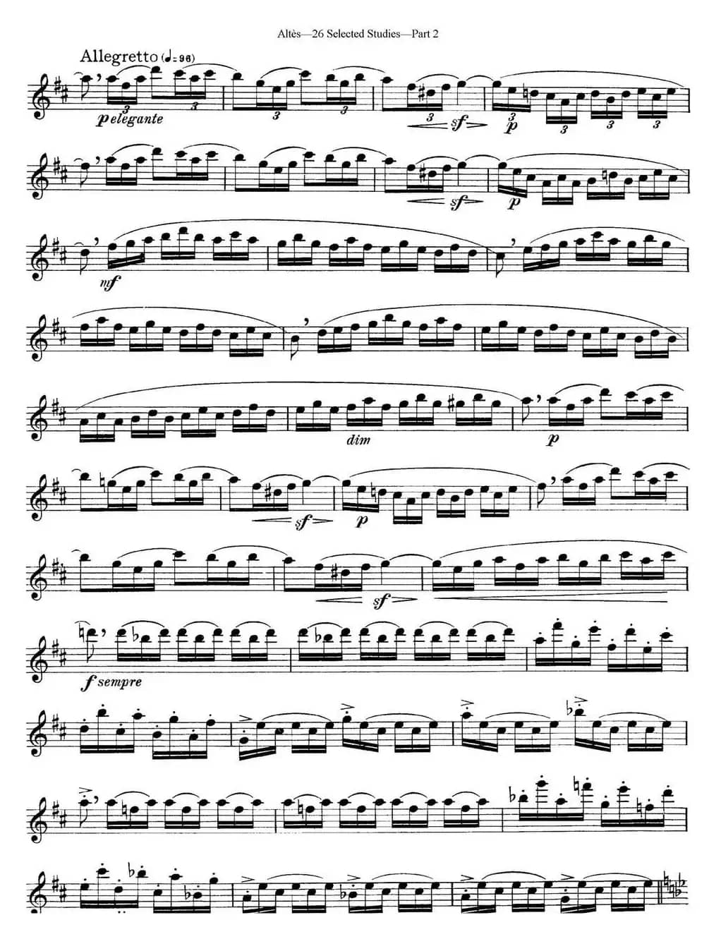 阿尔泰斯26首精选长笛练习曲（NO.23）