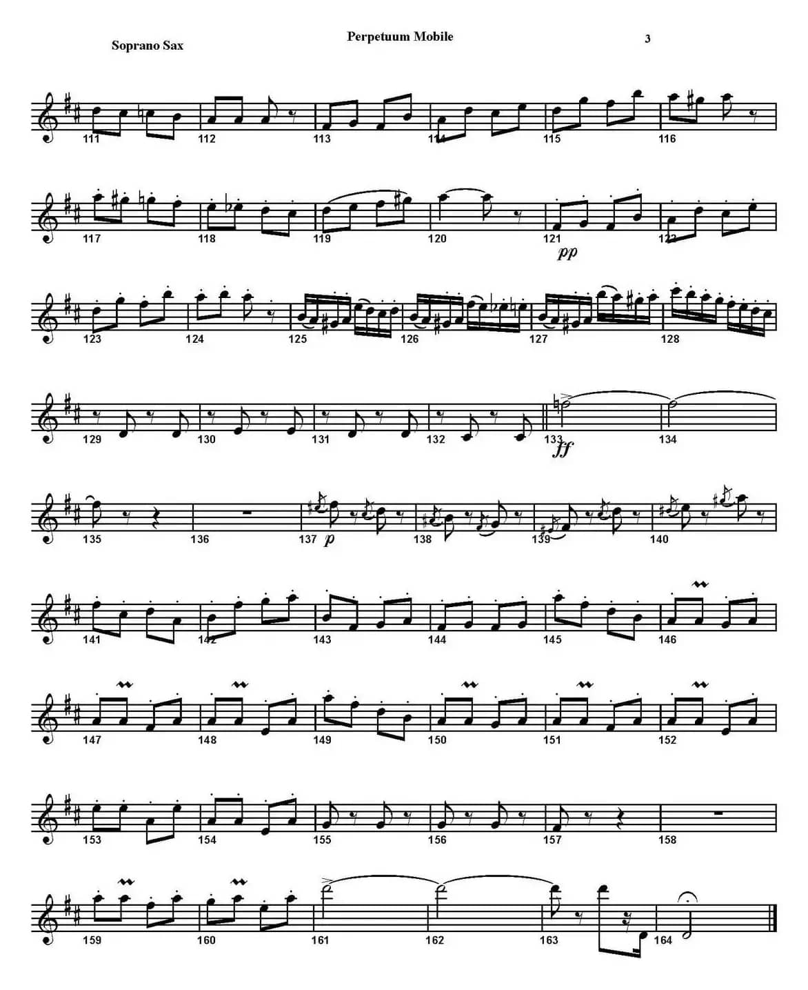 PERPETUUM MOBILE（四重奏·高音萨克斯分谱）