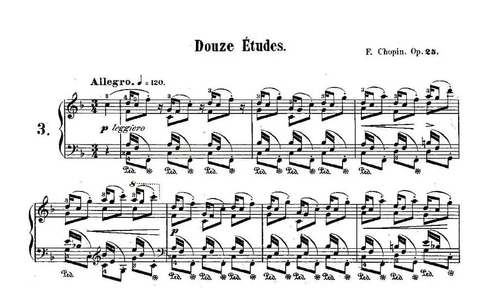 肖邦钢琴练习曲，Op.25之三