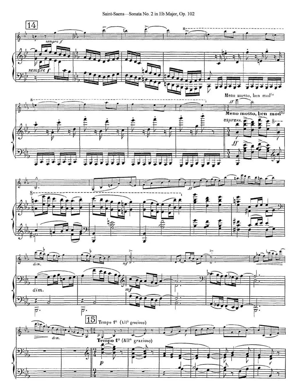 Violin Sonata No.2 in Eb Major Op.102（小提琴+钢琴伴奏）